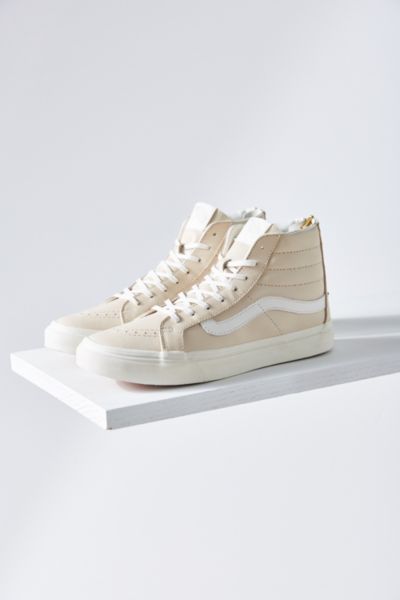 cream leather vans