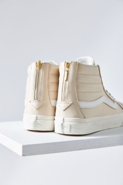 cream leather vans