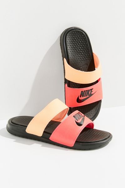 women's nike double strap slides