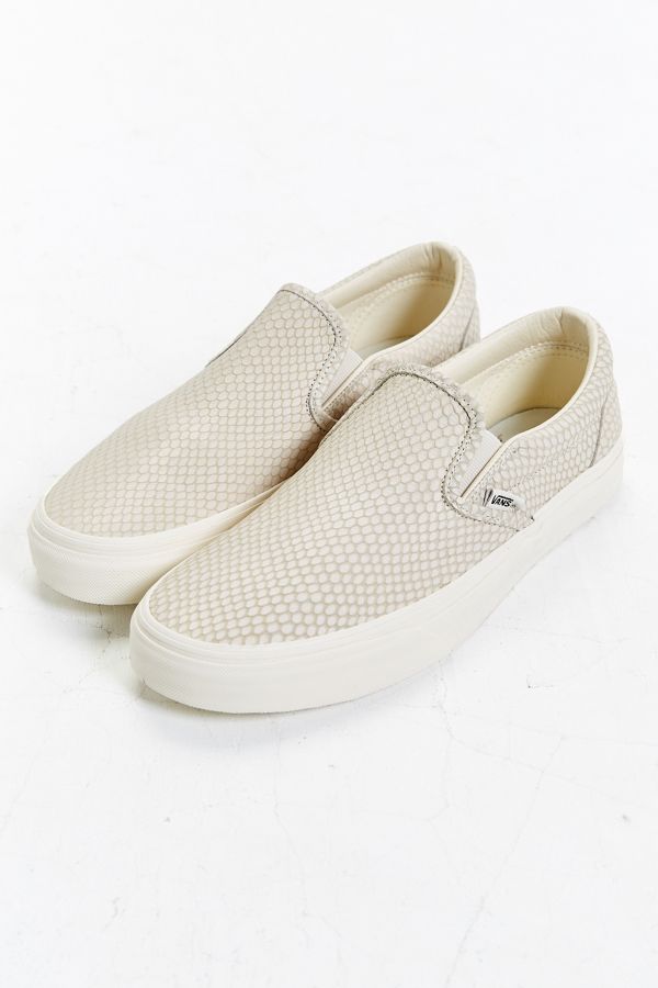 vans beige leather slip ons vans beige leather slip ons
