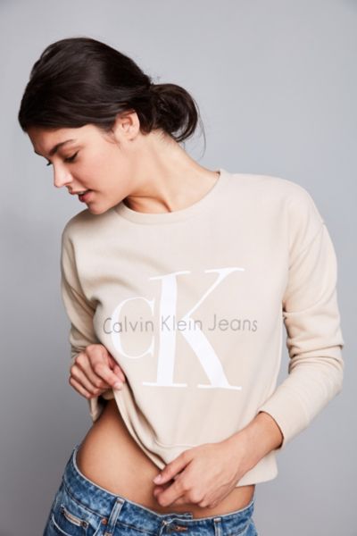 calvin klein cropped pullover hoodie