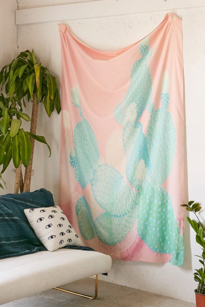 Kangarui For DENY Pastel Cactus Tapestry Urban Outfitters