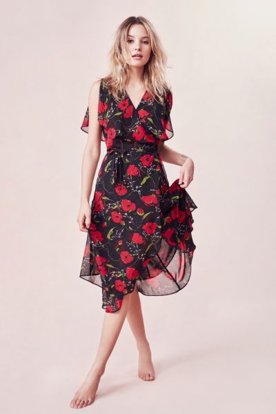 urban outfitters floral wrap dress