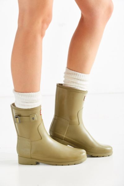 refined short gloss rain boot