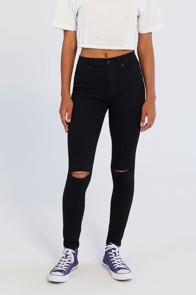 g Twig Ripped High Waisted Skinny Jean Black Urban Outfitters