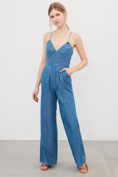 urban outfitters denim jumpsuit