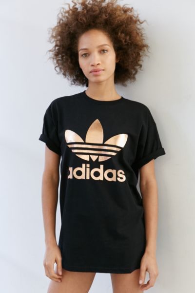 adidas shirt with rose gold logo