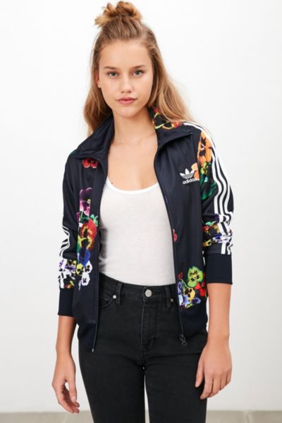 adidas originals floral print track jacket