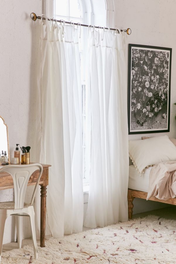 Plum Bow Gathered Voile Curtain Urban Outfitters