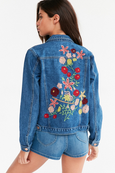 embroidered blue jean jacket