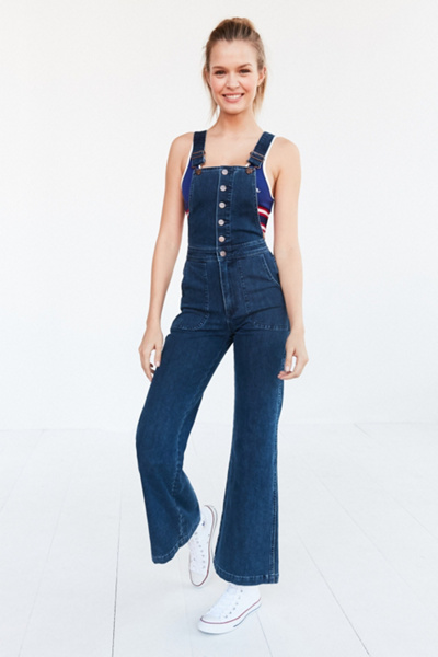 high waisted bell bottom overalls