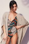 Beach Blanket Feeder Stripe Duster Poncho #5
