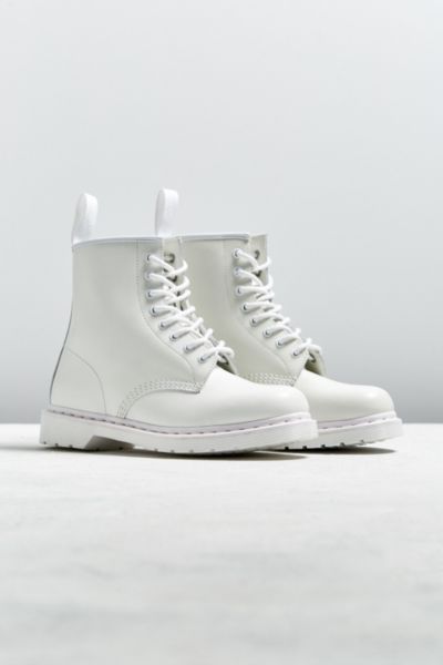 white 1460 mono boots