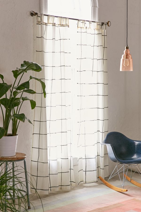 Wonky Grid Curtain Urban Outfitters Canada