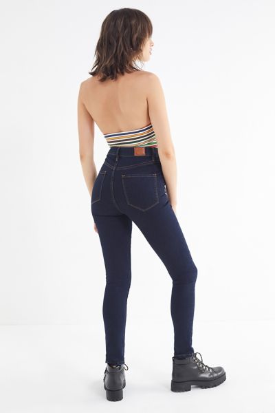 dark high rise jeans