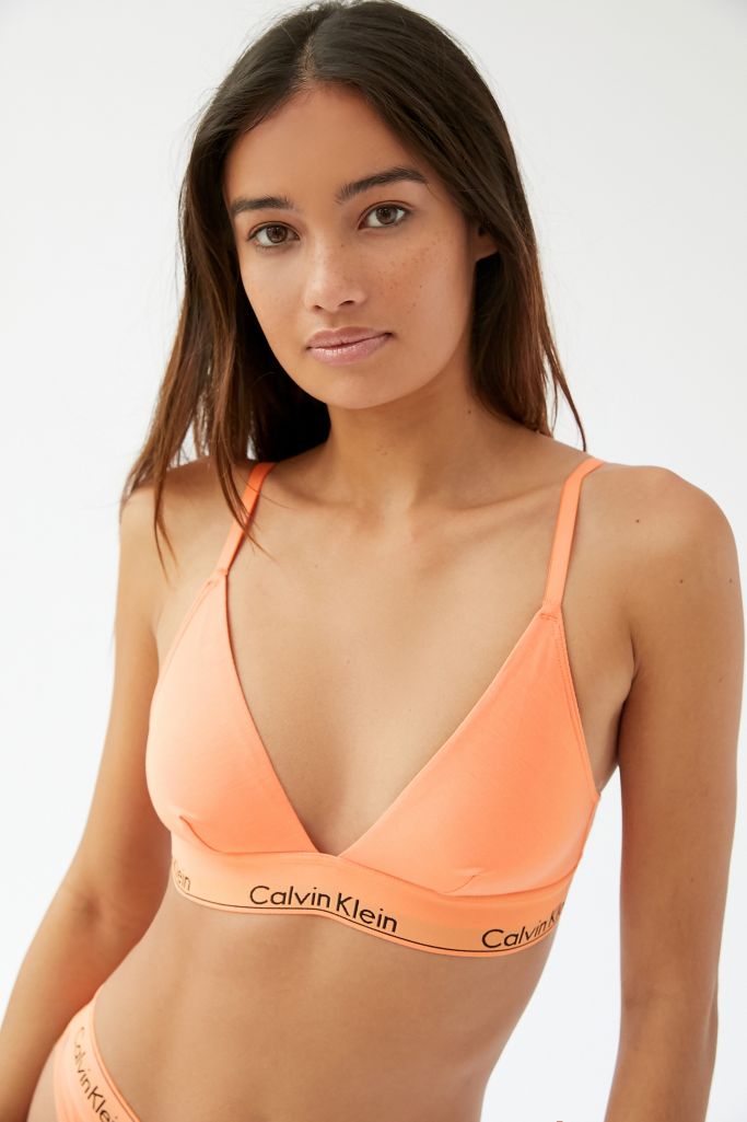 Calvin Klein Uo Exclusive Modern Logo Cotton Triangle Bra Urban Outfitters