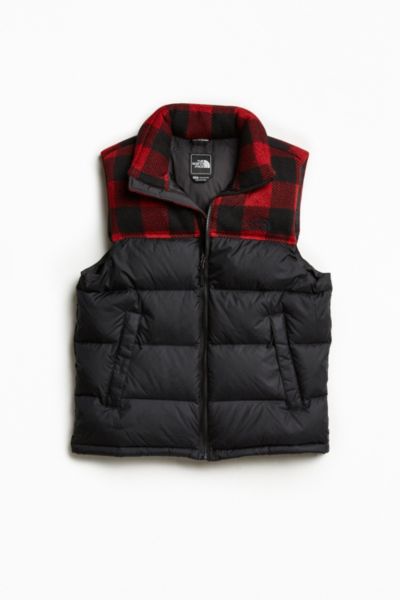 north face buffalo plaid vest