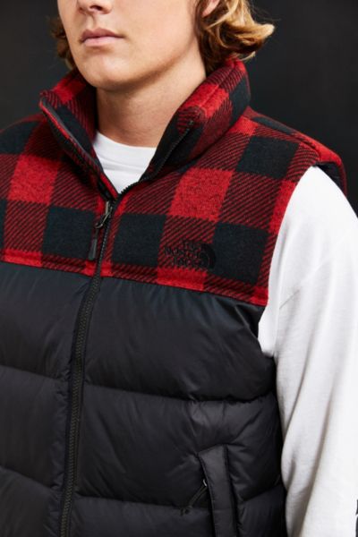 north face buffalo plaid vest