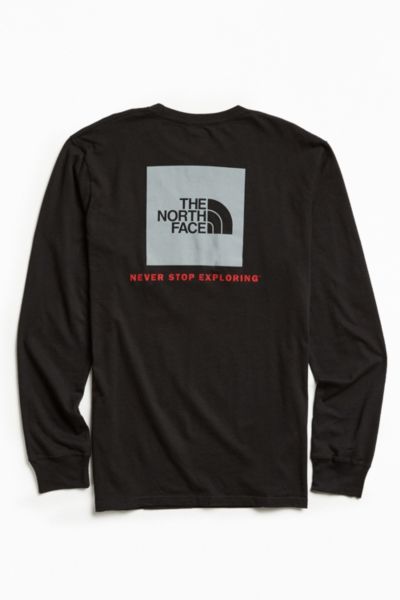 the north face box logo long sleeve tee