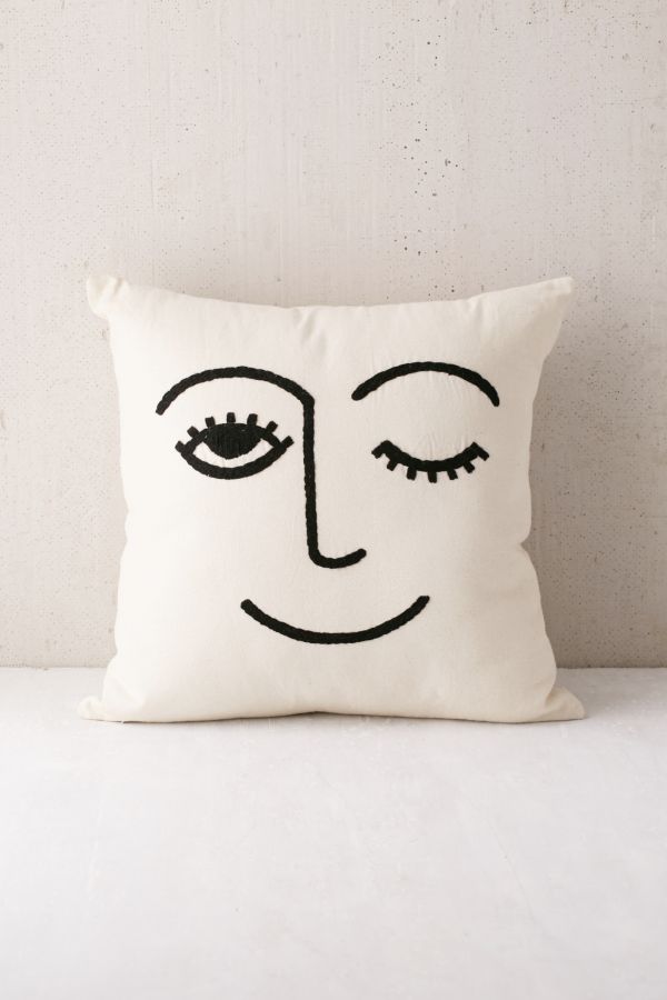 Winky Embroidered Pillow Urban Outfitters Canada