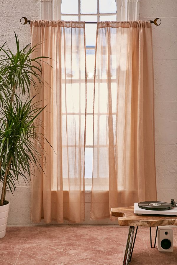 Metallic Thread Grid Curtain Urban Outfitters