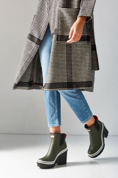 block heel rain boots