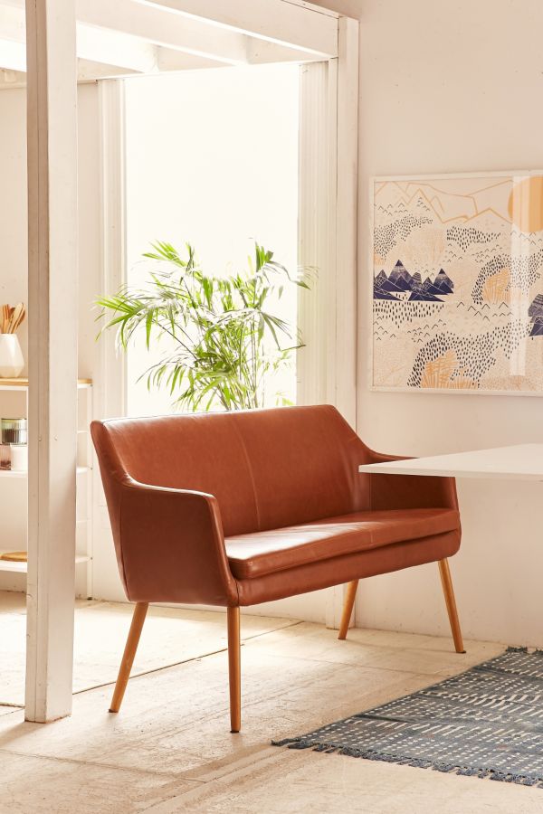 Nora Faux Leather Dining Bench Urban Outfitters