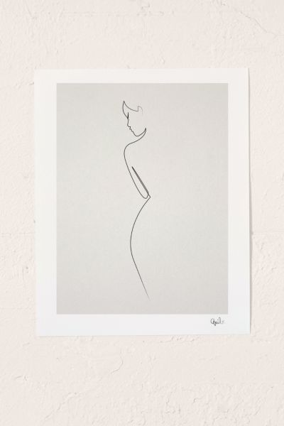 Quibe One Line Nude Art Print Urban Outfitters