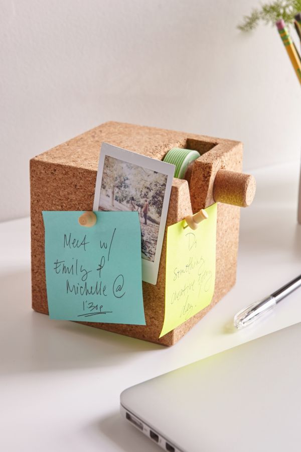 Cork Cube Tape Dispenser Desk Organizer Urban Outfitters