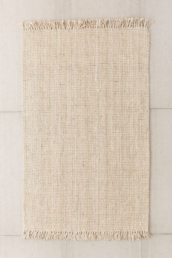 Slide View: 1: Chunky Fringe Woven Jute Rug