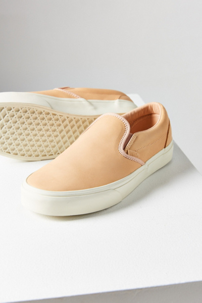 tan leather slip on vans