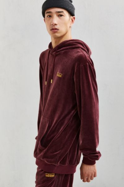 adidas maroon velvet hoodie