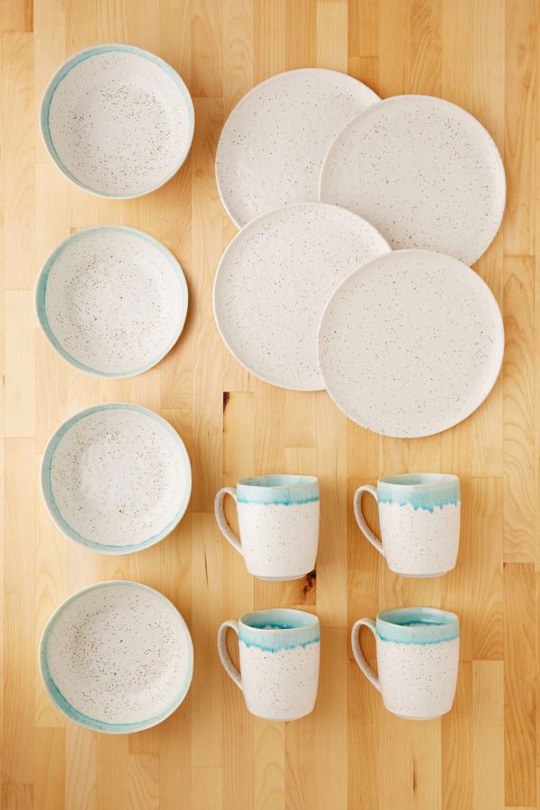 12Piece Speckle Reactive Glaze Dinnerware Set Urban Outfitters