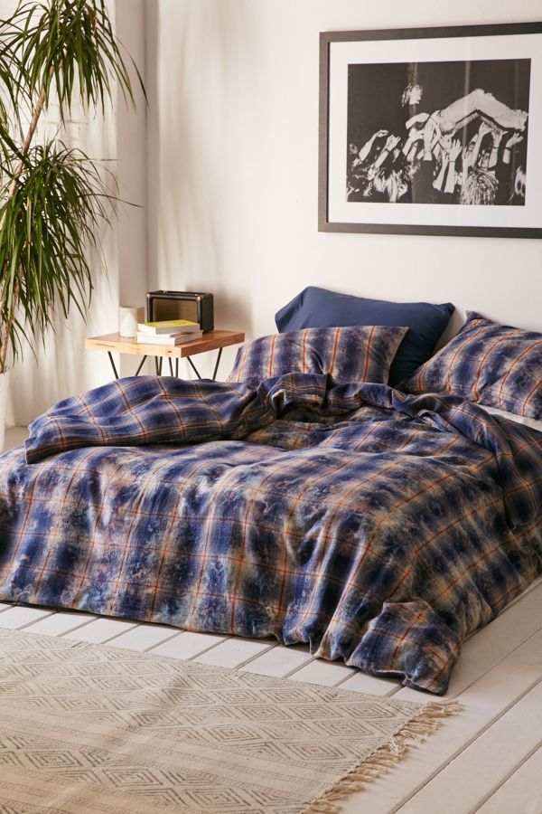 Overdyed Flannel Duvet Cover Urban Outfitters Canada