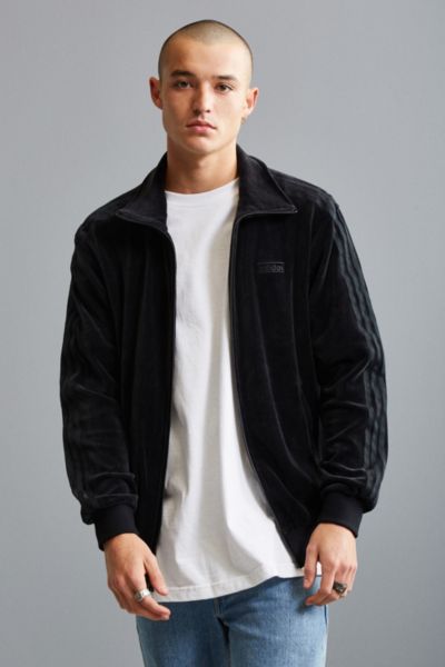 black velour adidas jacket