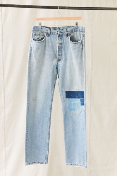 vintage patched jeans