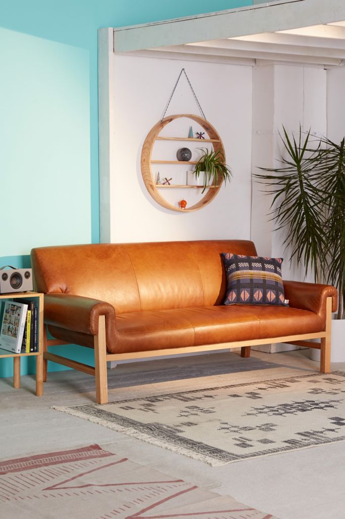Cresley Leather Sofa Urban Outfitters