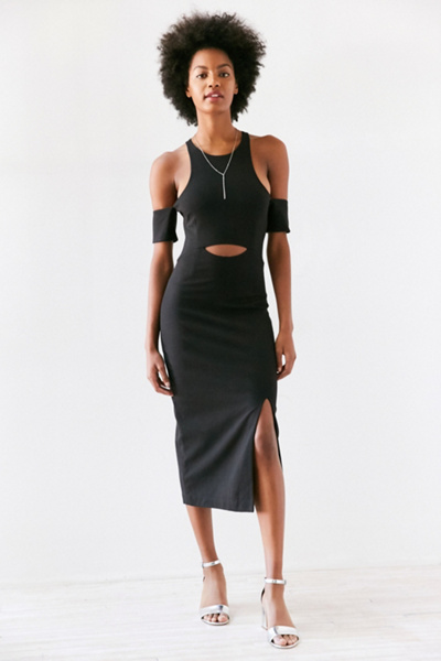 cut out midi bodycon dress