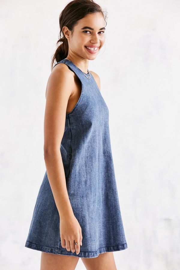 The Fifth Label Denim Mini Shift Dress Urban Outfitters