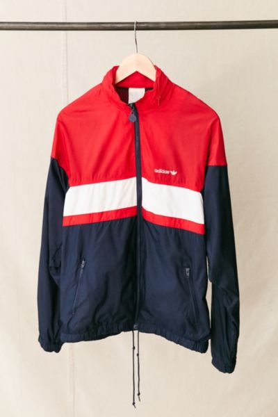 red and white adidas windbreaker