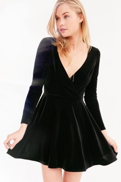 urban outfitters blue velvet dress