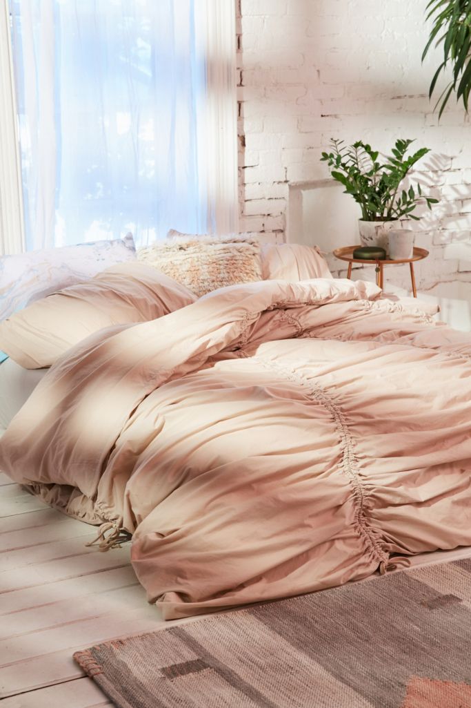 Cinched Duvet Cover Blush Urban Outfitters