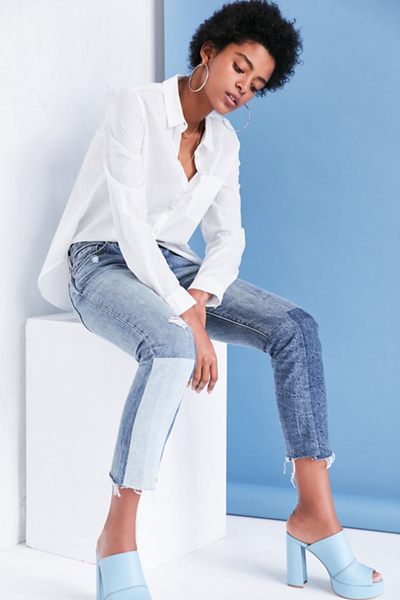 levi color block jeans