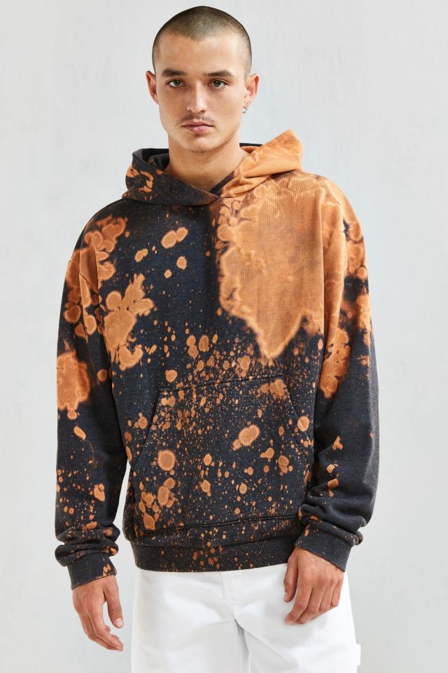 Uo Malone Bleach Dye Hoodie Sweatshirt Urban Outfitters