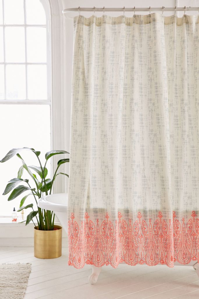 Emma Eyelet Shower Curtain Urban Outfitters