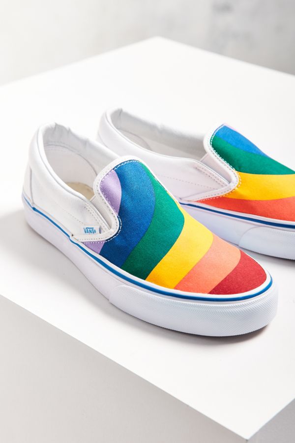 rainbow colored vans shoes