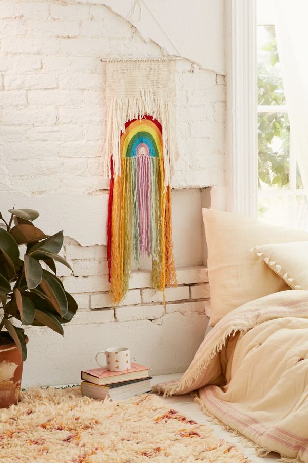 Rainbow Weave Wall Hanging Urban Outfitters