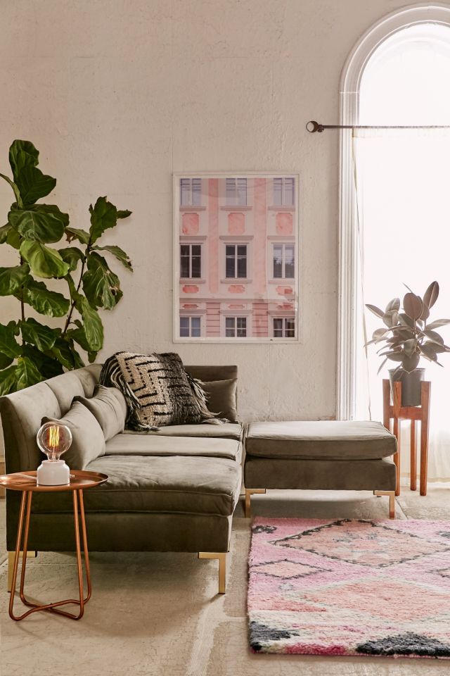 Cecilia Velvet Sectional Sofa Urban Outfitters