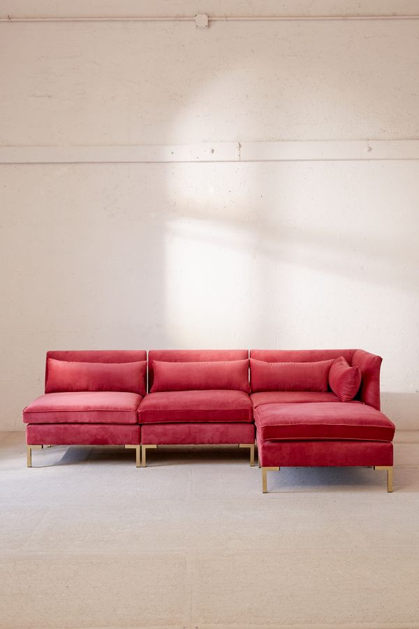 Cecilia Velvet Sectional Sofa Urban Outfitters
