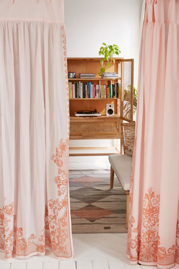 Pleated Printed Lace Curtain Urban Outfitters